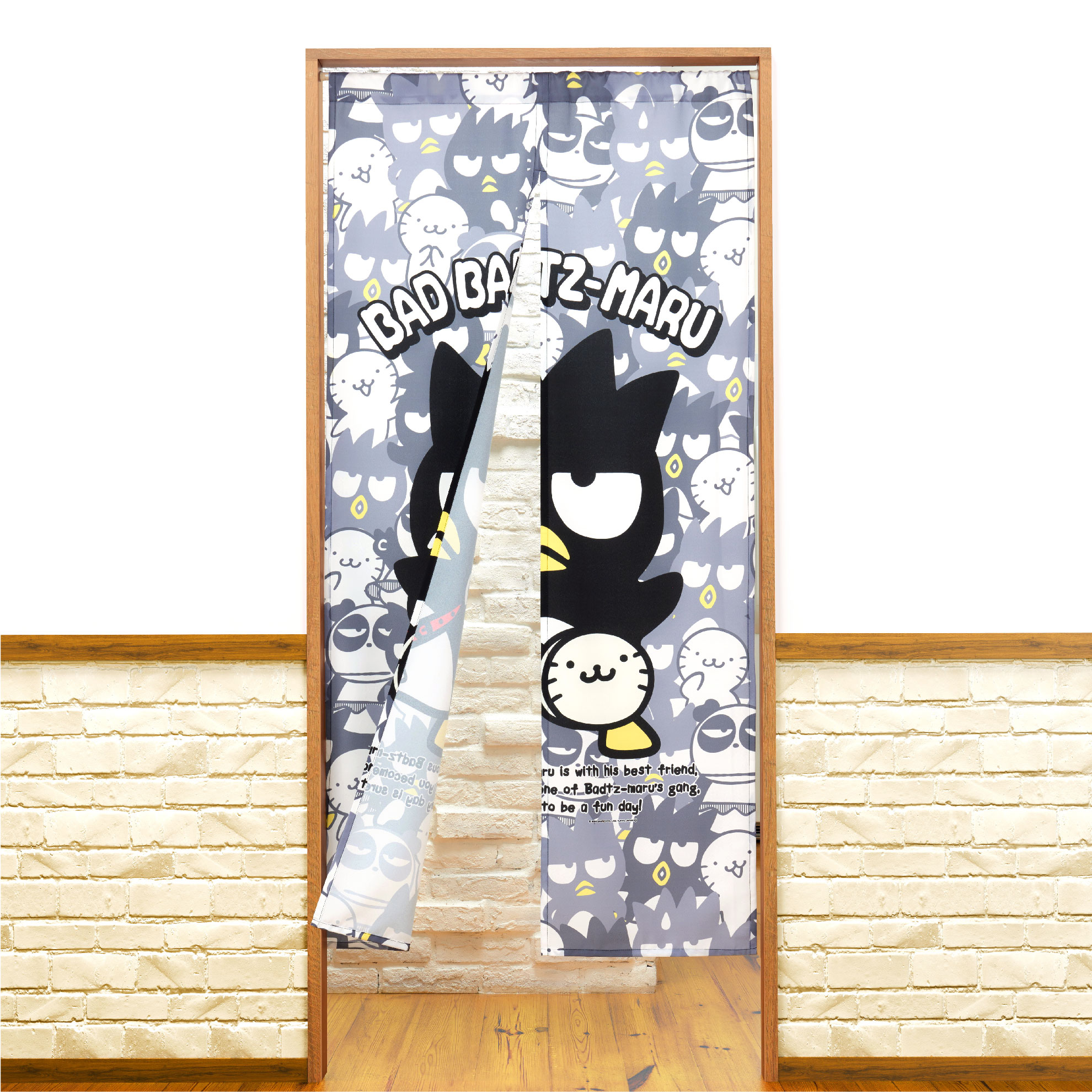 sanrio（サンリオ） バッドばつ丸 のれん うしろうしろ 85×175cm