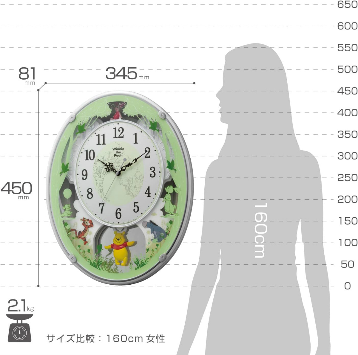 リズム 掛け時計 4MN523MC03 電波 くまのプーさん からくり時計 RHYTHM（時計） Disney 掛時計 くまのプーさん 4MN523MC03