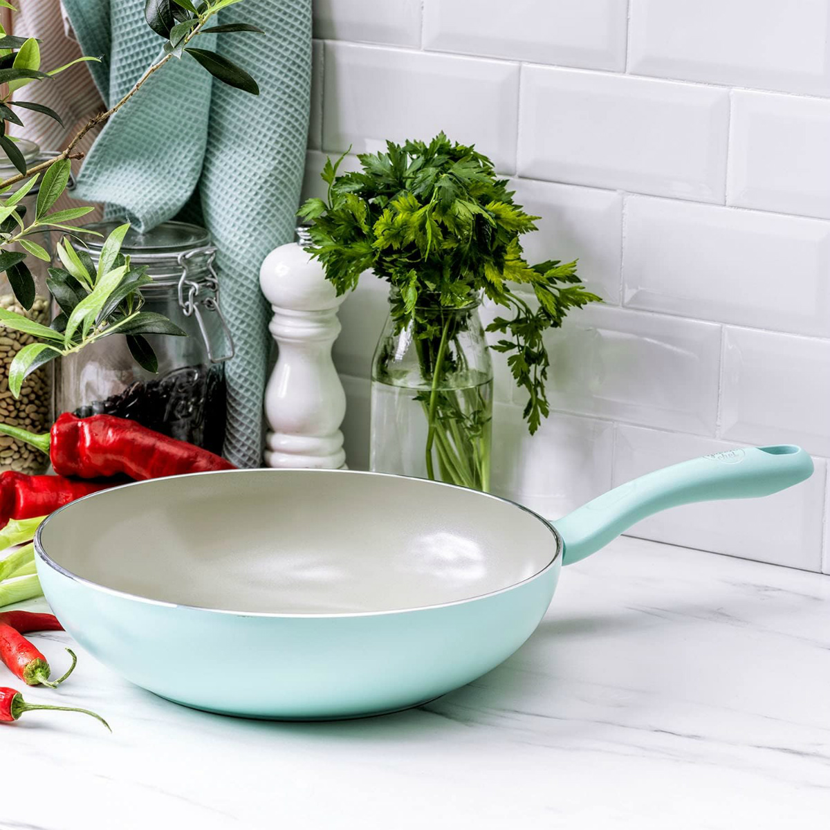 GREEN CHEF GREENPAN グリーンシェフ アースカラー ウォックパン 28cm
