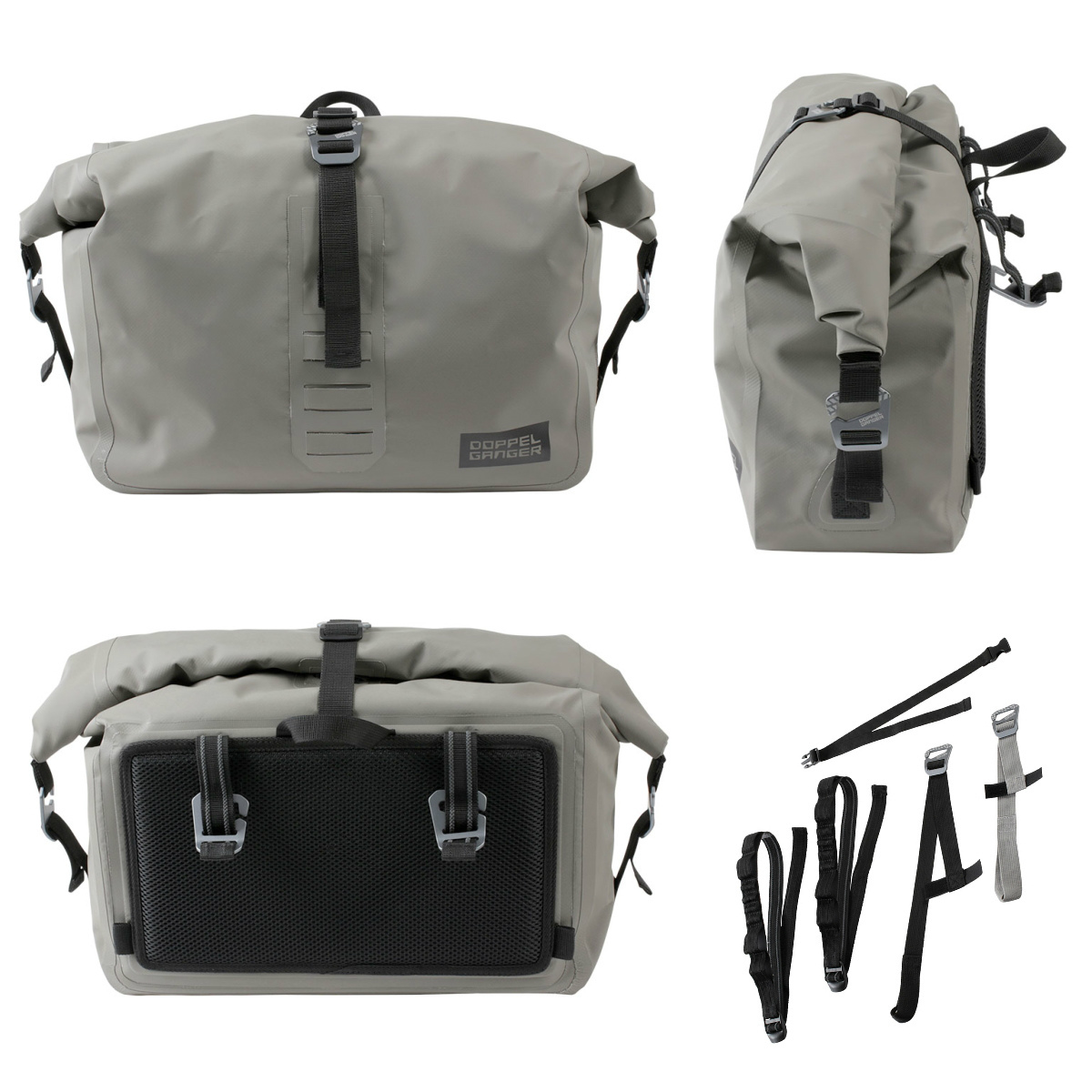 Doppelganger ドッペルギャンガー ターポリンシングルサイドバッグ 購入 Dbt508 Kh 片持ち装着のバイク用防水バッグ カーキ 容量14l