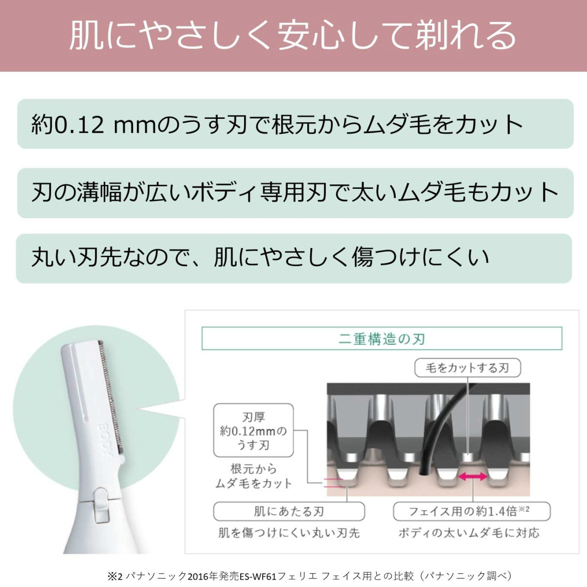 フェリエ Panasonic パナソニック 除毛器 ボディフェリエ ES-WR61-P