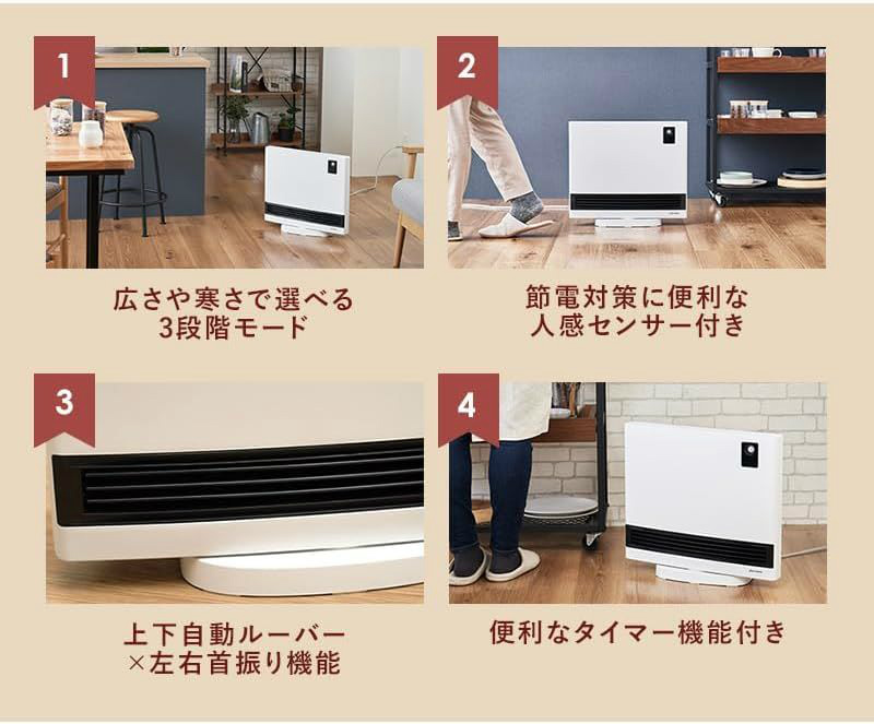 plus more 上下自動ルーバー付 人感センサーパネルヒーター PBAWA004