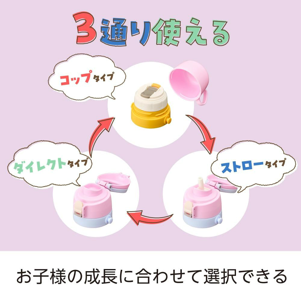 ドウシシャ sokomo そこまで洗える3WAYキッズボトル 600ml
