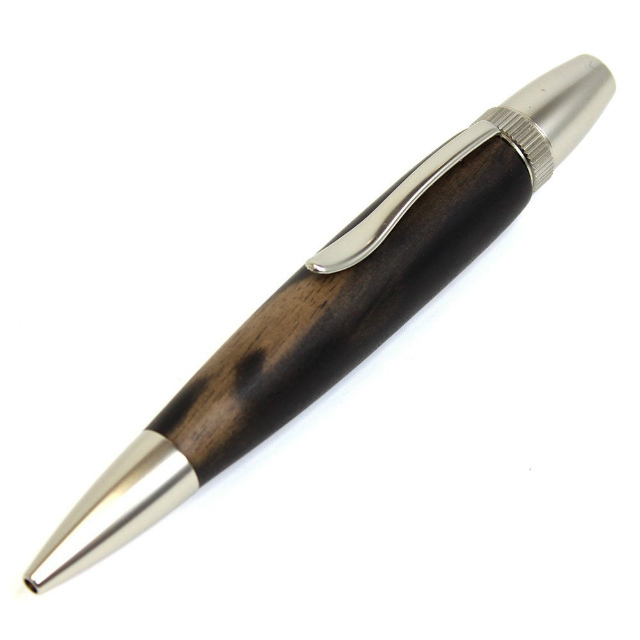 銘木ボールペン | 黒柿 くろかき | しま杢 | SP15305 | 全長125mm | 日本製 木軸ペン | 手作り木製ペン | パトリオット