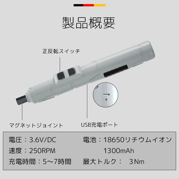 電動ドライバー 小型 充電式 ドライバーセット 軽い 電動工具 12点