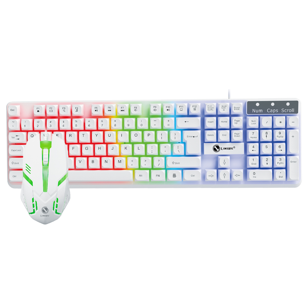 新品未使用LEDキーボード　10個セット キーボード ゲーミング マウス セット 有線 静音 104キー LED LIGHTING