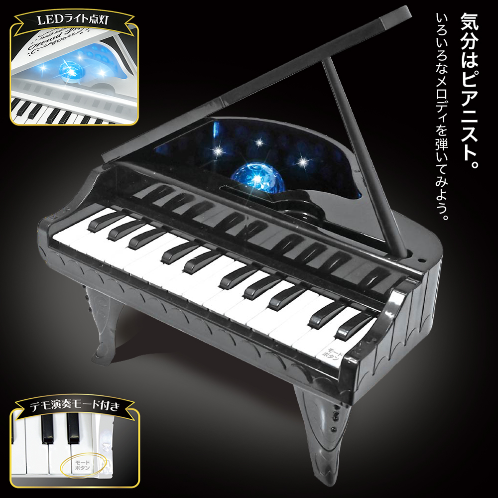 電子ピアノ グランドピアノ 天板が開く 本格スタイル 24鍵盤 ミニ