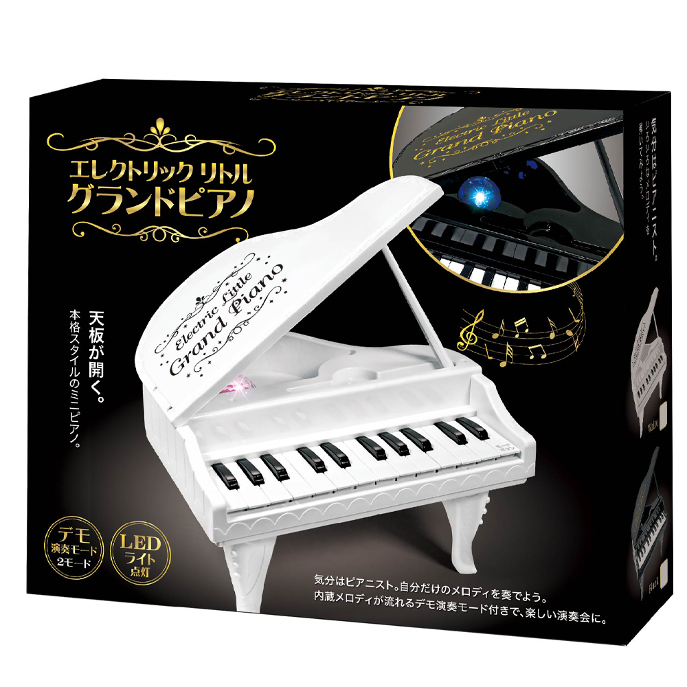 ピアノ鍵盤セット（黒・白） 電子ピアノ グランドピアノ 天板が開く 本格スタイル 24鍵盤 ミニ