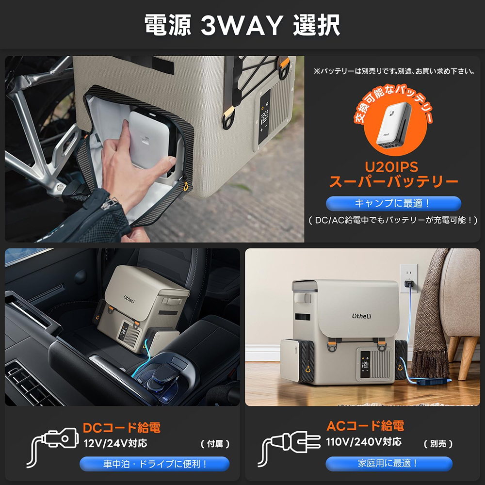急速冷凍 ポータブル冷蔵庫 16L -20℃〜20℃ 車載 冷凍庫 着脱式
