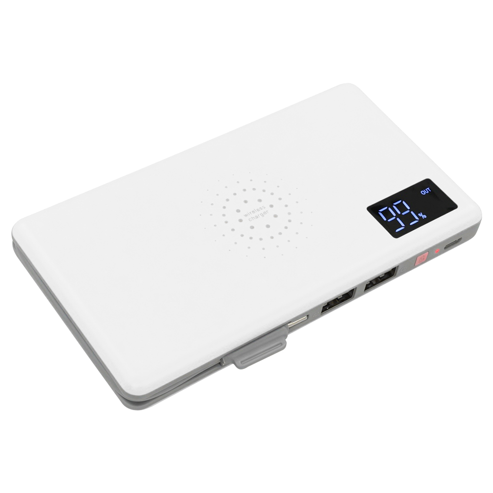 ワイヤレス充電付】モバイルバッテリー 大容量 小型 ケーブル内蔵 軽量