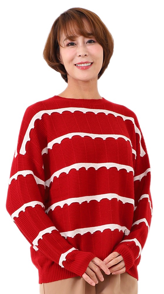 【カシミヤ１００％試験鑑定済】【送料無料】カシミヤ１００％波柄セーター(M〜L)(1701) カシミヤ100％試験鑑定済】【送料無料】カシミヤ100％波柄
