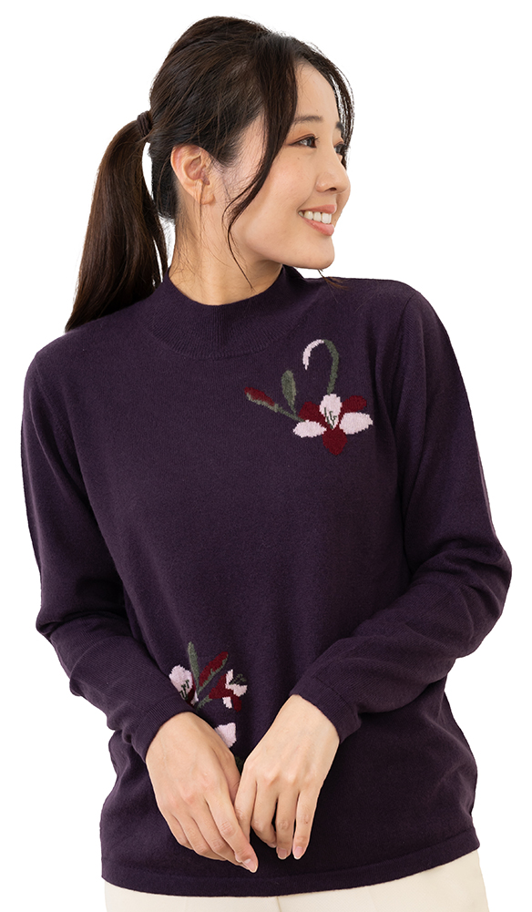 Ballantyne カシミア100% ニット 花柄セーター Ballantyne カシミア100% ニット 花柄セーター 美品 Ballantyne