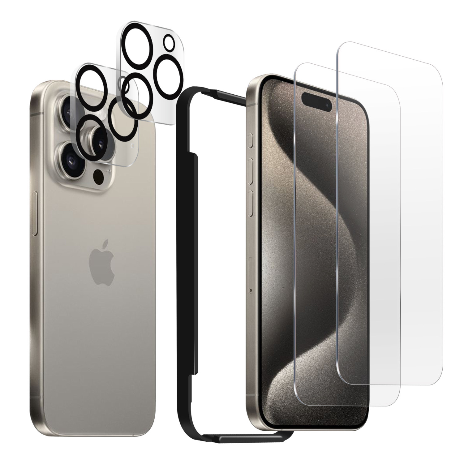 iPhone15 保護フィルム iPhone15Pro ガラスフィルム 2枚 カメラカバー 2枚 レンズカバー カメラ保護 アイフォン アイホン 組み合わせセット 4枚セット | iPhone | 02