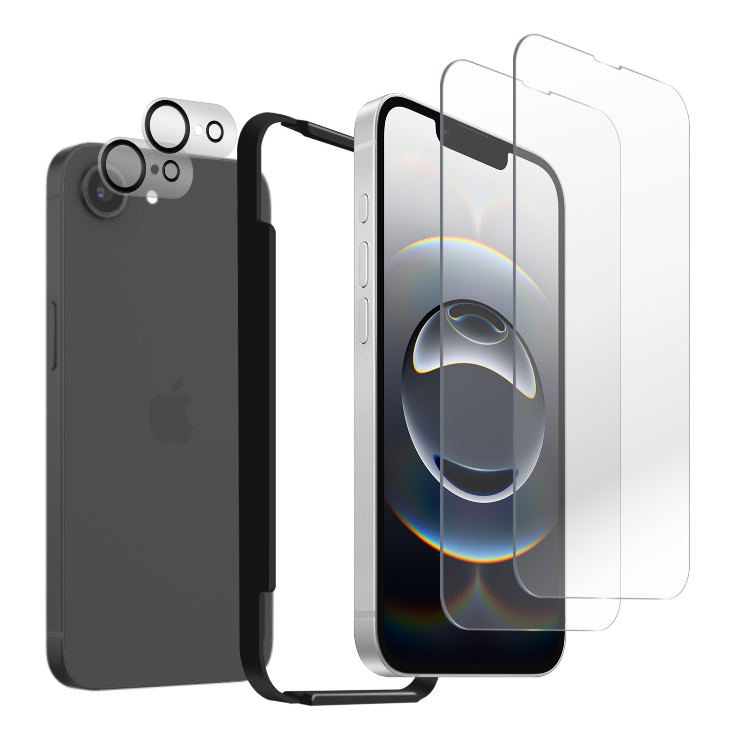 iPhone16 ガラスフィルム iPhone16e 保護フィルム  2枚 カメラカバー 2枚 レンズカバー カメラ保護 アイフォン アイホン 組み合わせセット 4枚セット | iPhone | 01