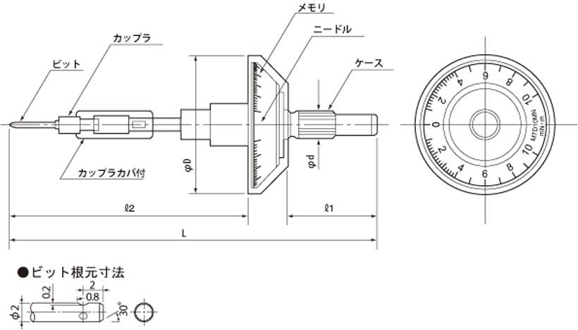 東日＞直送品 MTD10MN 極小ねじ 用 ダイヤル形 トルクドライバー 1-10cN.m （0.01-0.1N.m)（ビット付） TOHNICHI / 東日製作所 | TOHNICHI | 02