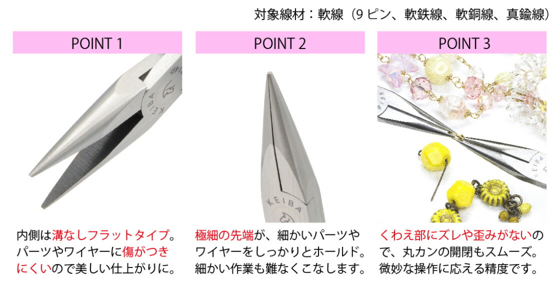 KEIBA HLCD14 金具に傷がつきにくい!溝なしラジオペンチ ケイバ KEIBA HLCD14 金具に傷がつきにくい!溝なしラジオペンチ ケイバ