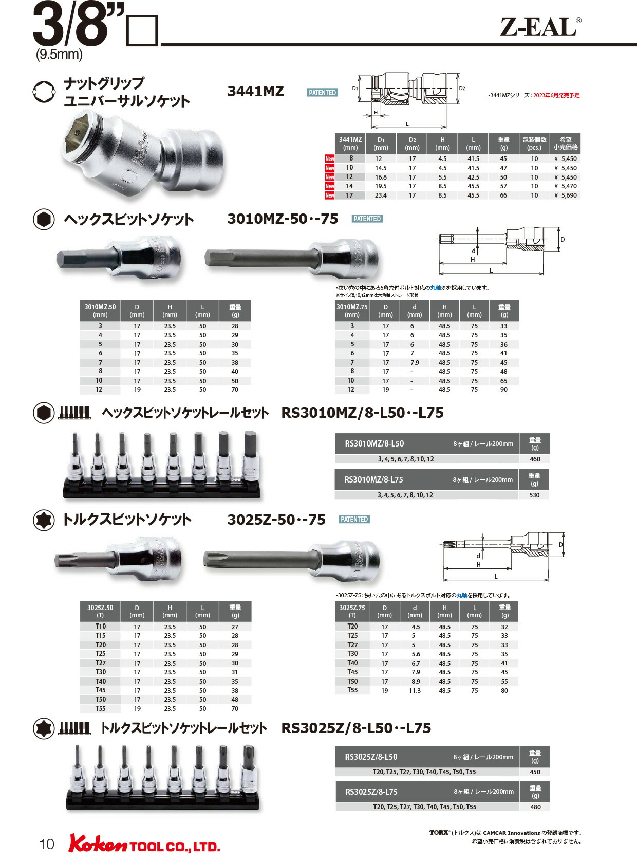 在庫僅少 Ko-ken 3286Z Z-EAL 3/8