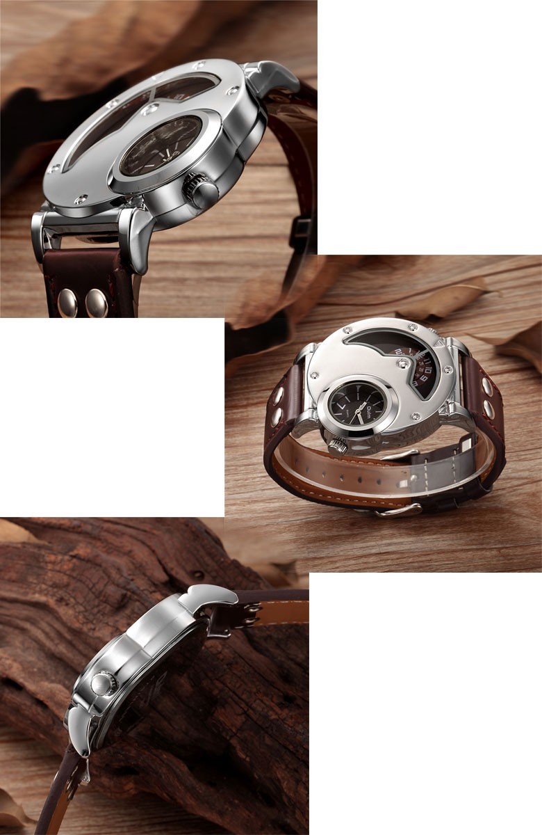 2フェイス腕時計 メンズ腕時計 ビッグフェイス仕様 クオーツ 腕時計