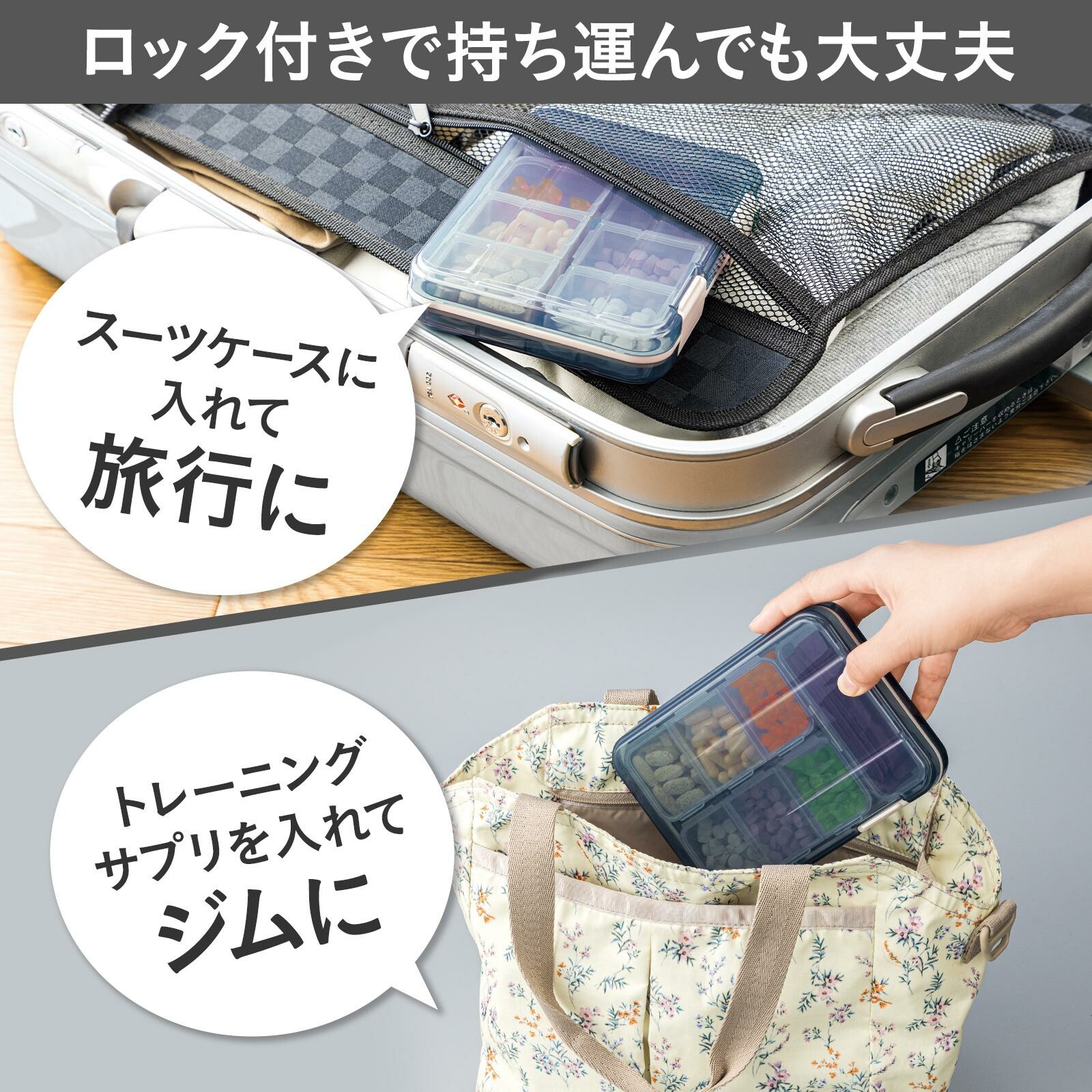 ウィークリーピルオーガナイザー、デイリーピルボックス7日分、薬、ビタミン、サプリメントを収納できる21コンパートメント付きの大型トラベルピルケース -  AliExpress 特大7日間ピルオーガナイザー AM PM BPAフリーメディシンケース 大きなビタミン、魚油、サプリメント ... 財布やポケットに入れて使える防湿ピルボックス ウィークリーピルオーガナイザー