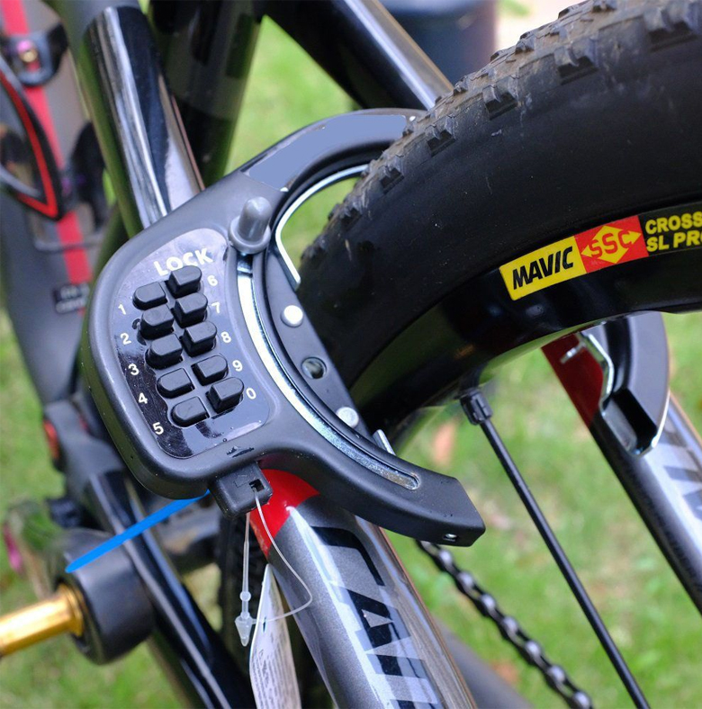 自転車 鍵 リング錠 プッシュボタン式
