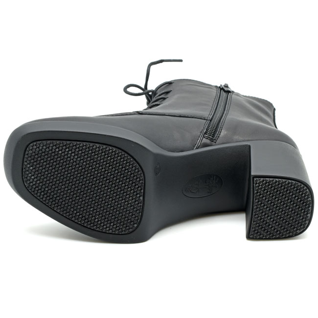 あしながおじさん ブーツ レディース 厚底 ブラック 黒 レースアップ