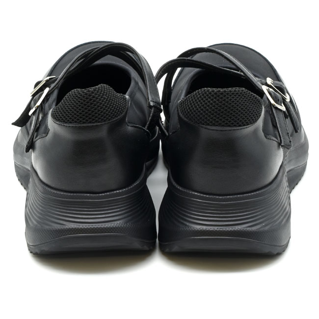 あしながおじさん スニーカー レディース 厚底 ブラック 黒 厚底