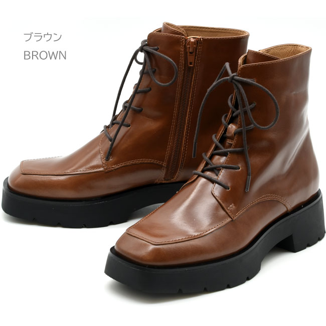 あしながおじさん ブーツ レディース 厚底 ブラック 黒 厚底ブーツ