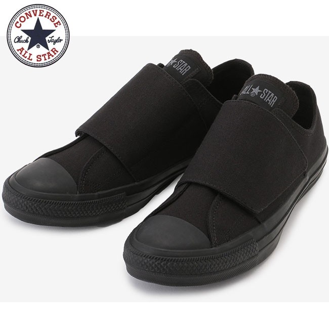 【美品】コンバース　黒　革靴　スリッポン　ベルト　27センチ CONVERSE（コンバース） CONVERSE ALL STAR WIDEBELT SLIP OX