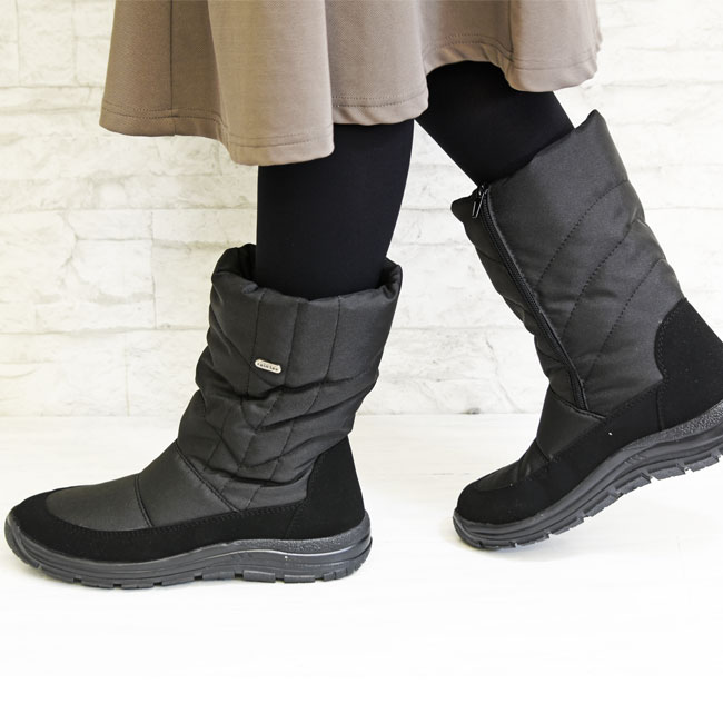 スノーブーツ　ゴアテックス　レディース　25cm 新品未使用　GORE-TEX ブーツ レディース 厚底 ブラック 黒 スノーブーツ ボアブーツ rain