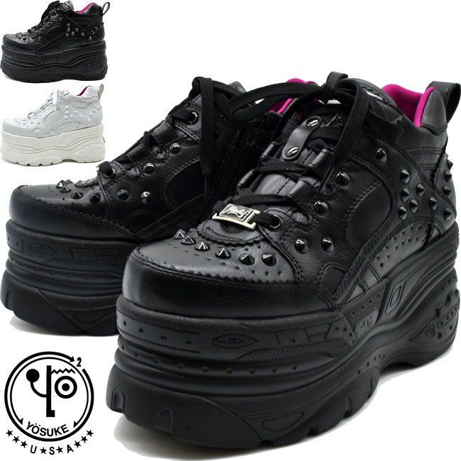 厚底スニーカー♡2601058 YOSUKE（ヨースケ） スニーカー レディース 厚底 ブラック 黒 厚底