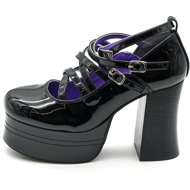 ヨースケ YOSUKE 厚底パンプス ベルト ゴスロリ ロック ゴスパンク 厚底 パンプス ストラップパンプス レディース 2810123 (予約)は7月下旬頃〜入荷予定 YOSUKE（ヨースケ） 厚底パンプス ベルト ゴスロリ ロック ゴスパンク