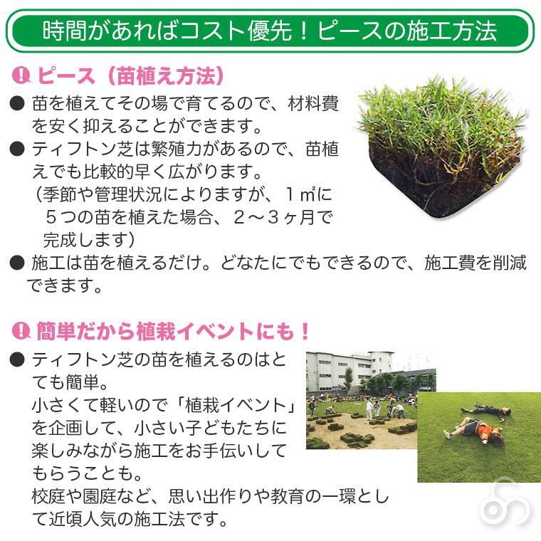 時間があればコスト優先！ピースの施工方法