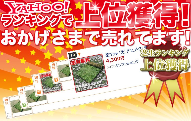 Yahooランキングで上位獲得！おかげさまで売れてます！芝生ランキング上位獲得！