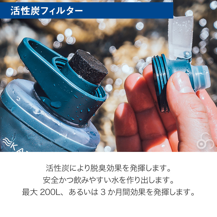 カタダイン ビーフリーAC 1.0L 14071 ポータブル 浄水器 活性炭フィルター ハイドラパック ソフトフラスク アウトドア キャンプ 災害 避難 緊急時