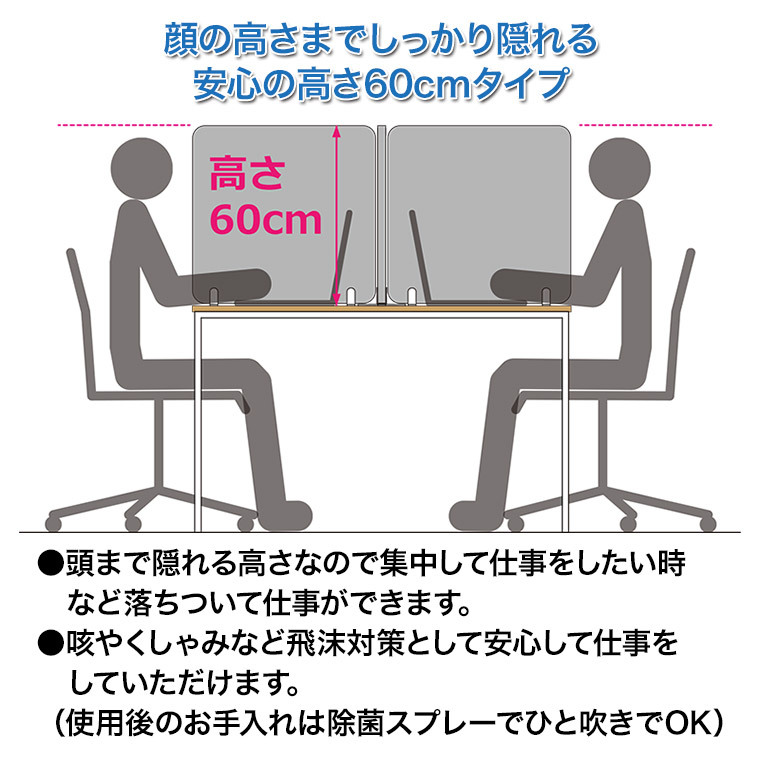 フェルメノン 吸音デスクトップパネル ハイタイプ 5枚セット