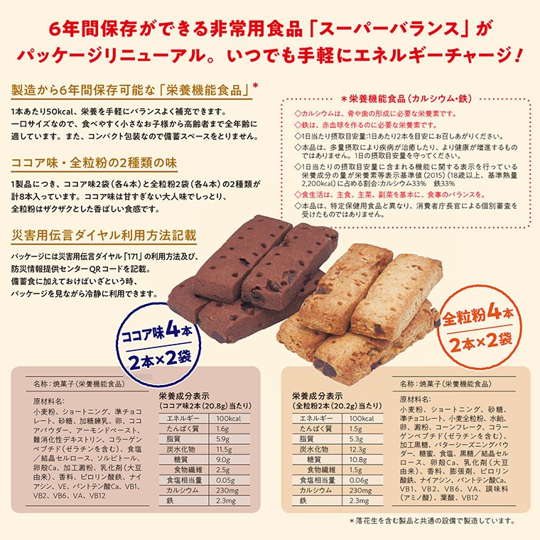 スーパーバランス 6イヤーズ 80個入り 6年保存 クッキー 栄養機能食品 非常食 保存食 防災 災害 被災 避難 緊急 備蓄  4571285550017 : 4571285550017 : イベリアの太陽 - 通販 - Yahoo!ショッピング