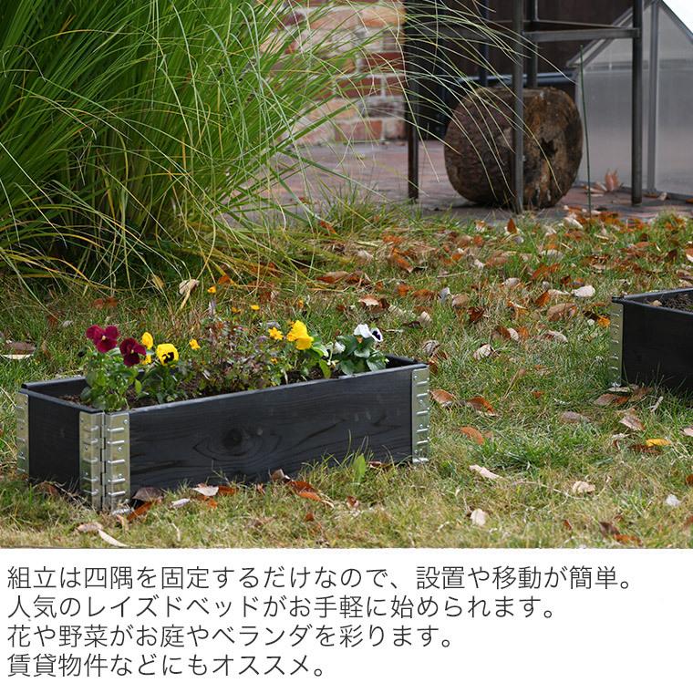 レイズドベッド エープラスデザイン ガーデンボックス 800×300 ブラック 2セットプランター 植木 花壇 家庭菜園 DIY  ad-0803bk-2set