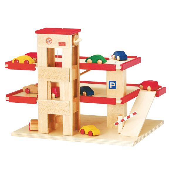 ベック ロードセット 立体駐車場 リフト付・赤 BE30000R 知育玩具 おもちゃ 木製 ドイツ 3歳 4歳 5歳 出産祝い 女の子 男の子