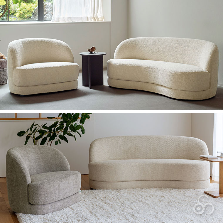 ソファ 2人掛け bean sofa 2seater アイボリー ベージュ BEASF001M