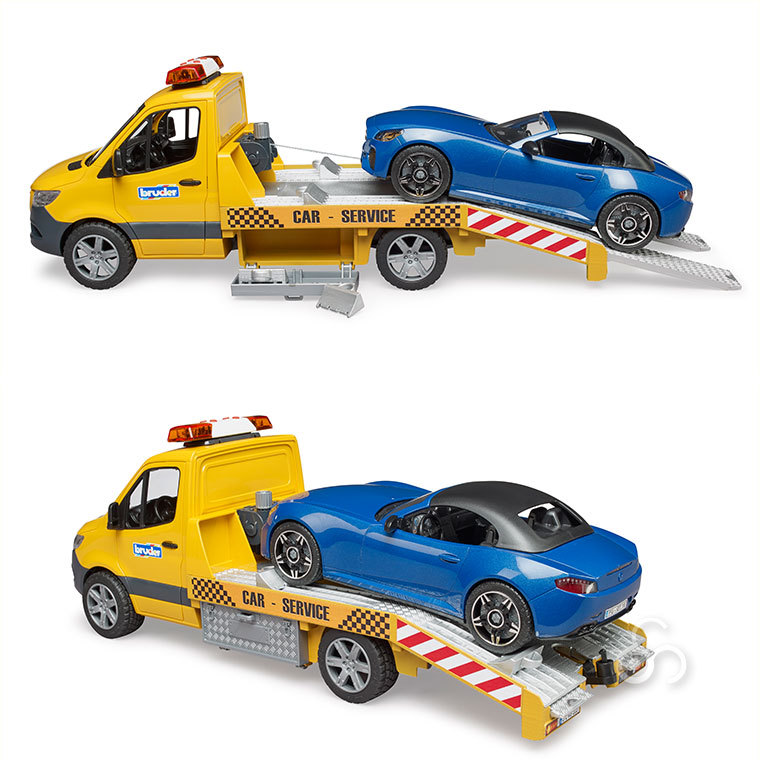 (おまけ付) ブルーダー MB レッカークレーン＆BRUDERロードスター BR02675 おもちゃ 知育玩具 車 男の子 女の子 2歳 3歳 4歳 5歳_6