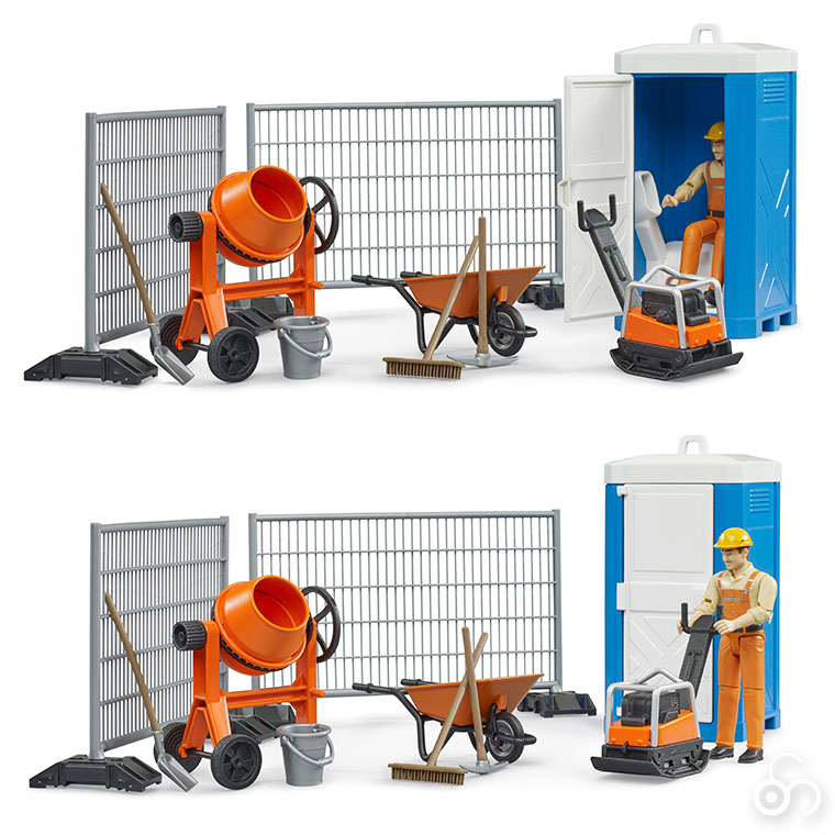 ブルーダー 工事現場セット(フィギュア付き) bruder BR62008 おもちゃ