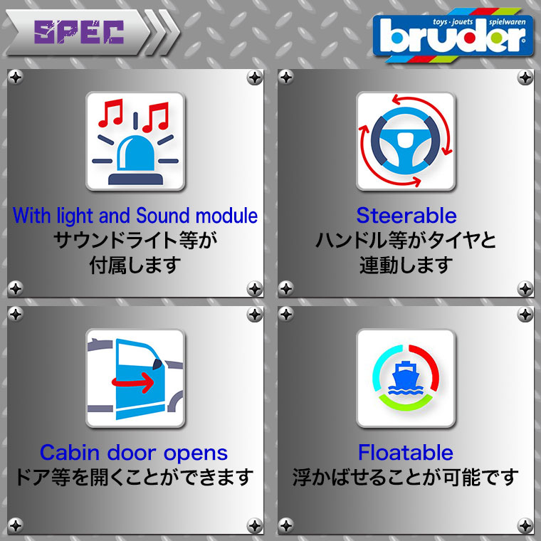(おまけ付) ブルーダー Ram パワーワゴンパトカー ＆ ポリスボート(フィギュア2個付き) BR02507 おもちゃ 知育玩具 車 3歳 4歳 5歳_8