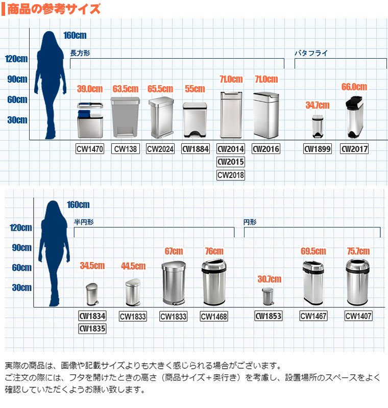 simplehuman 参考サイズ