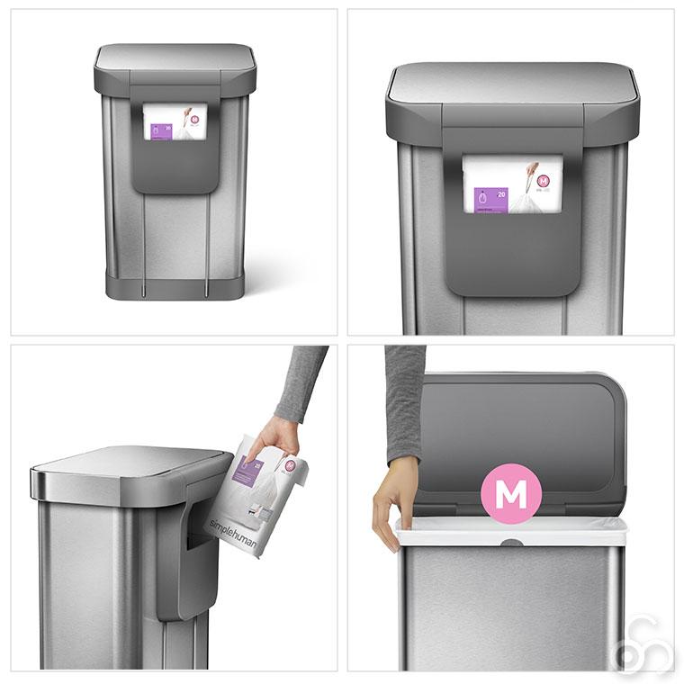 simplehuman レクタンギュラ-ステップカン 45L ホワイト CW2027