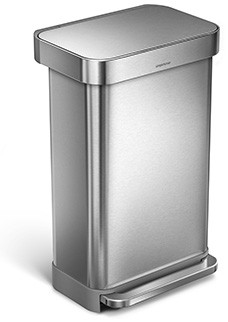 simplehuman レクタンギュラ-ステップカン 45L シルバー CW2024
