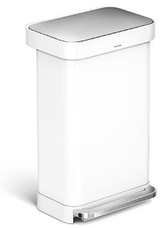 simplehuman レクタンギュラ-ステップカン 45L ホワイト CW2027
