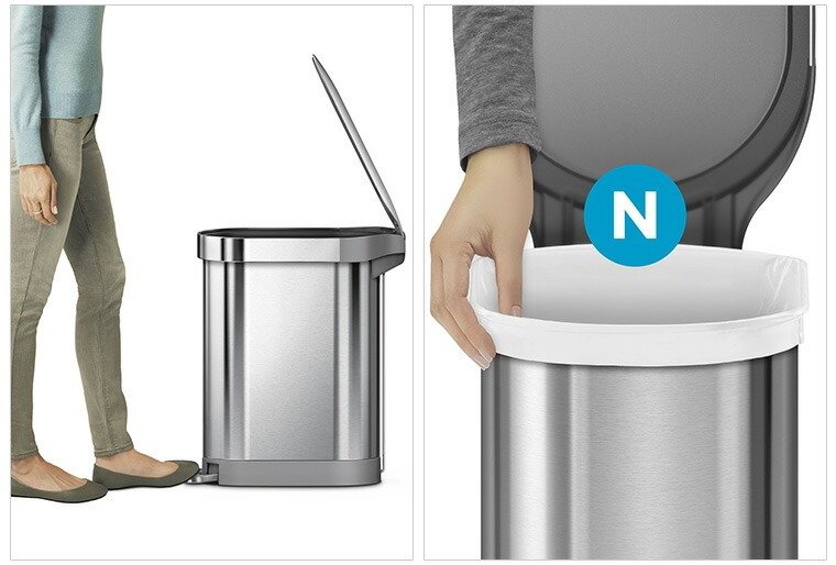 simplehuman スリムステップカン 45L シルバー CW2044