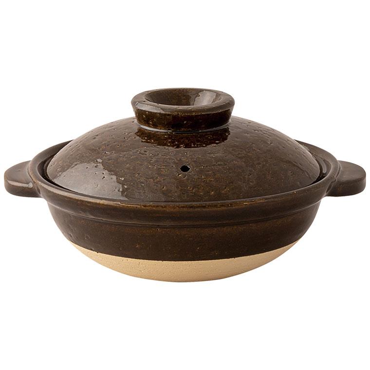 長谷園 伊賀土鍋 小 （1人用） DC-01 6号 アメ釉 白釉 | 長谷園 | 02