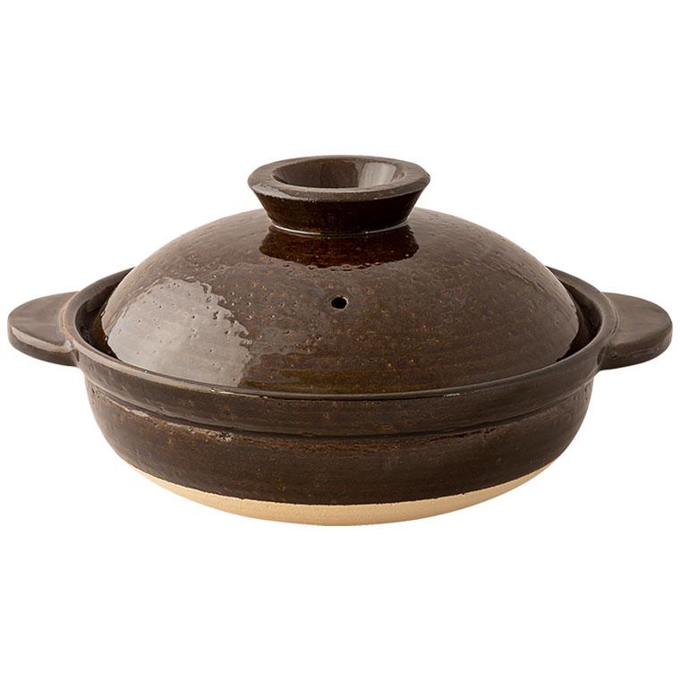 長谷園 伊賀土鍋 大 （3から5人用） DC-03 8号 9号 アメ釉 白釉 | 長谷園 | 02