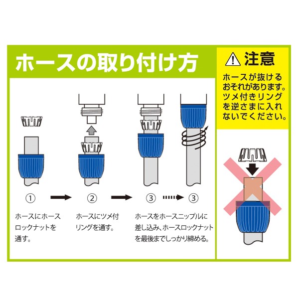 ホースの取り付け方